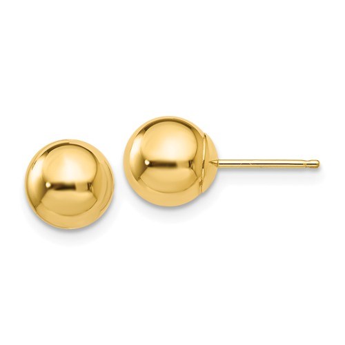 14k Yellow Gold Polished 7 mm Ball Post Earrings 14k Yellow Gold Polished 7 mm Ball Post Earrings